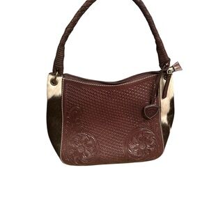 Ariat Brown Leather Hobo Bag with Embossed Design